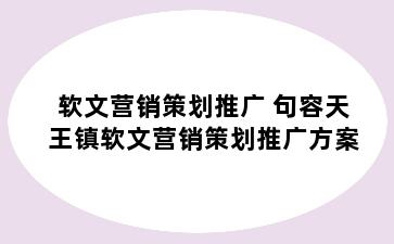 软文营销策划推广 句容天王镇软文营销策划推广方案